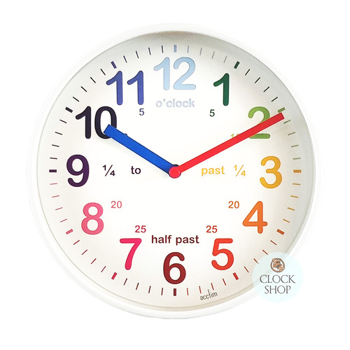 20cm Wickford White Children's Time Teaching Wall Clock By ACCTIM