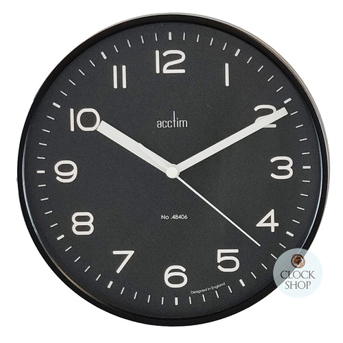 20cm Runwell Black Wall Clock By ACCTIM image