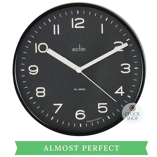 20cm Runwell Black Wall Clock By ACCTIM (Small Crack) image