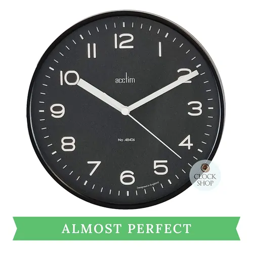 20cm Runwell Black Wall Clock By ACCTIM (No Box) image