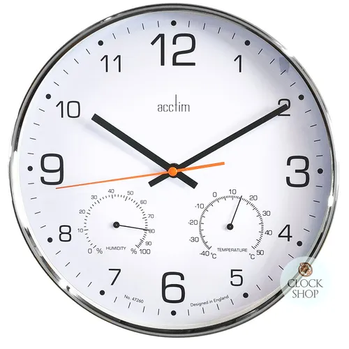 30.5cm Komfort Silent Wall Clock With Weather Dials By ACCTIM image