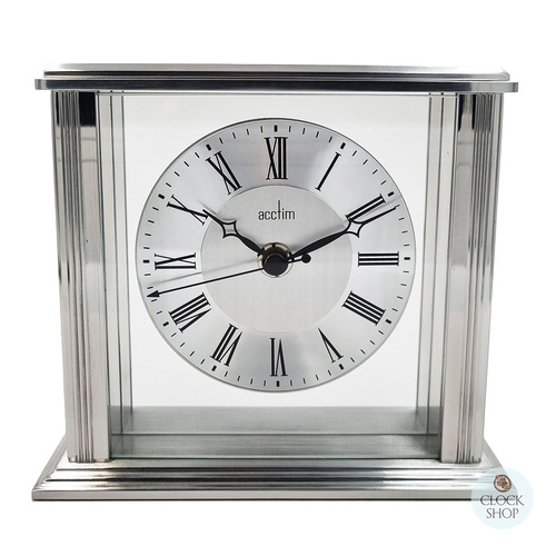 14cm Hamilton Silver Battery Table Clock With Floating Dial By ACCTIM image