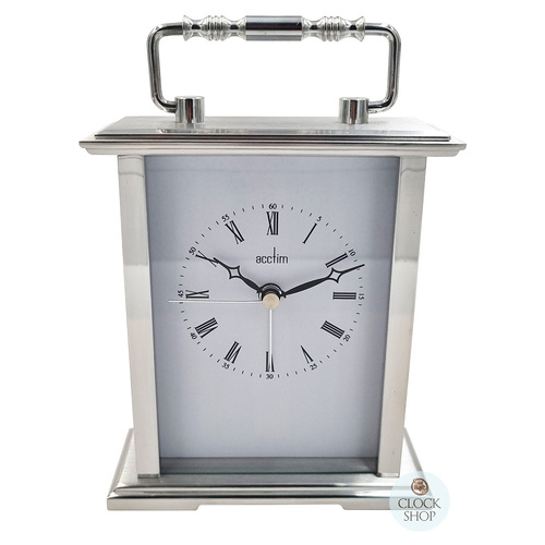 14.5cm Gainsborough Silver Battery Carriage Clock With Alarm By ACCTIM
