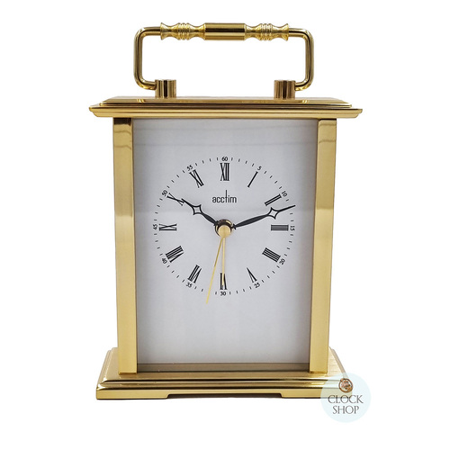 14.5cm Gainsborough Gold Battery Carriage Clock With Alarm By ACCTIM