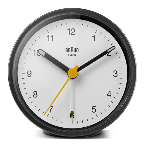 7.5cm Black & White Analogue Alarm Clock By BRAUN