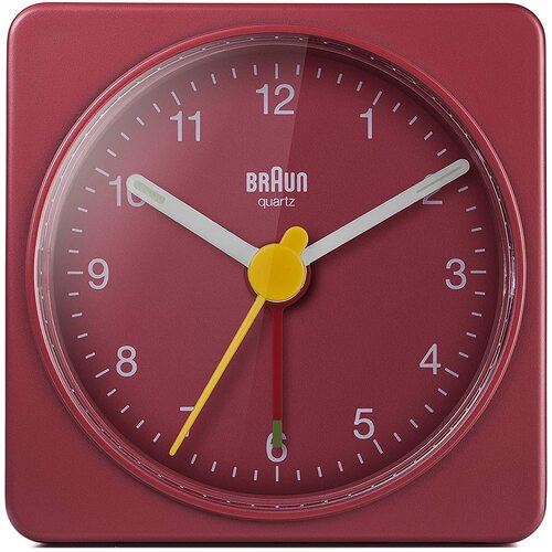 6cm Red Analogue Travel Alarm Clock By BRAUN 