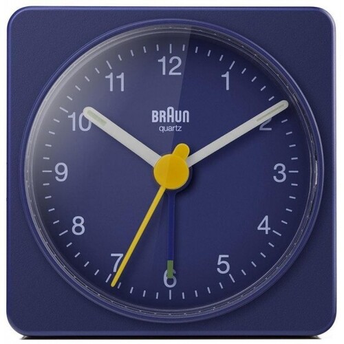 6cm Blue Analogue Travel Alarm Clock By BRAUN
