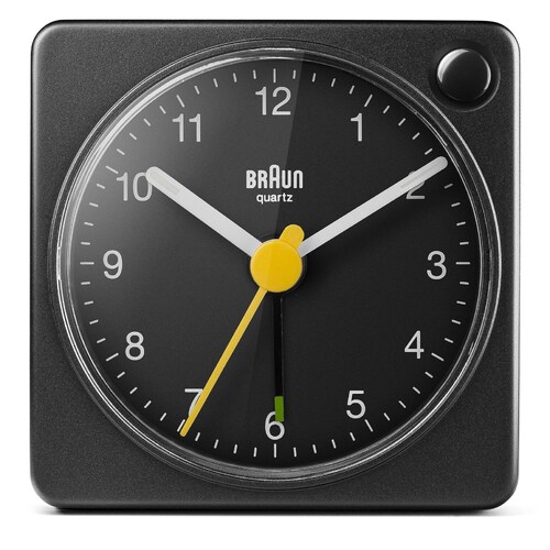 6cm Black Analogue Travel Alarm Clock By BRAUN