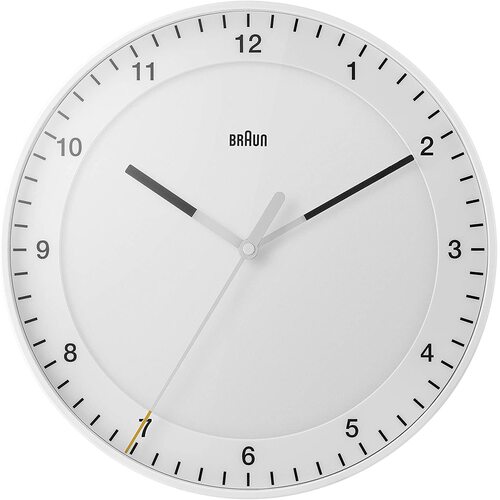 30cm White Silent Modern Wall Clock By BRAUN image