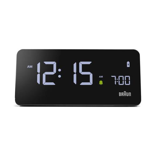 6.5cm Black Digital Alarm Clock with Wireless Charging Dock By BRAUN