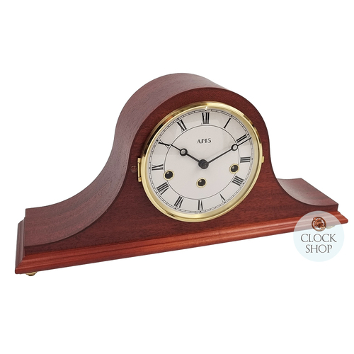 21cm Mahogany Mechanical Tambour Mantel Clock With Westminster Chime By AMS 