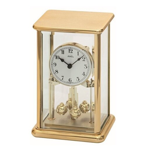 23cm Gold Anniversary Clock With Bevelled Glass & White Dial By AMS