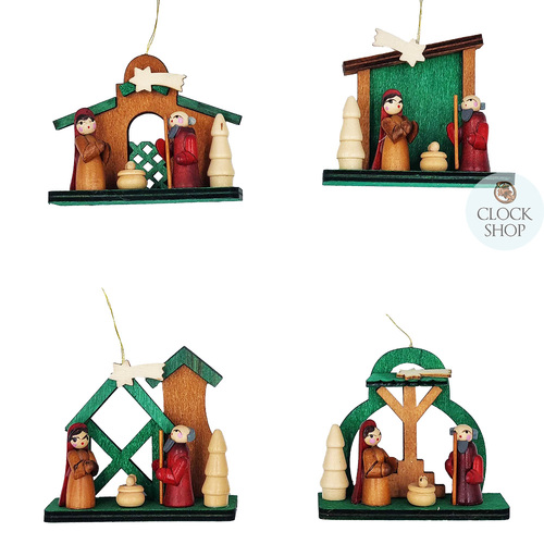 6cm Wooden Nativity Decoration- Assorted Designs