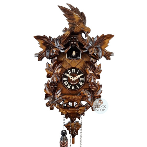 Fox & Grapes Battery Carved Cuckoo Clock 38cm By ENGSTLER