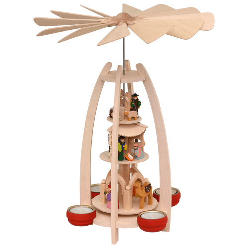 35cm Three Tier Nativity Christmas Pyramid By Graupner