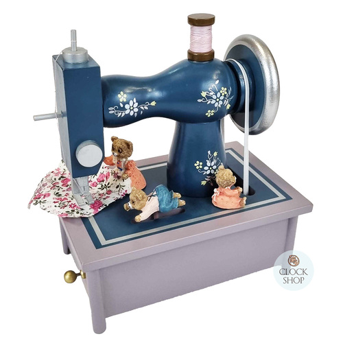 Sewing Machine Music Box With Moving Teddy Bears (It's A Small World)