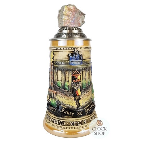 Berlin Wall 30 Year Anniversary Beer Stein With Genuine Berlin Wall Piece 0.5L By KING image