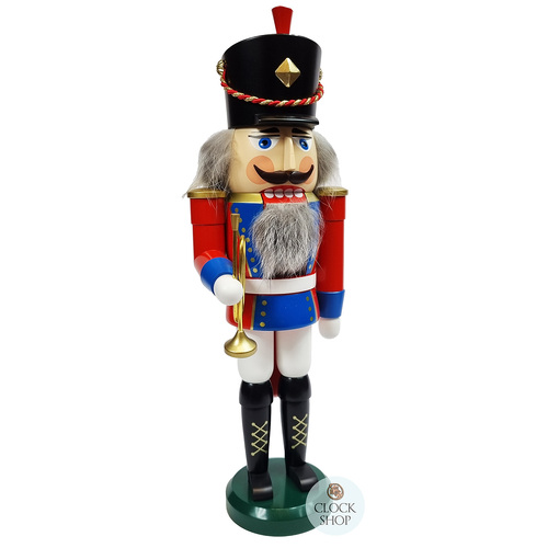 39cm Red & Blue Trumpeter Nutcracker By Seiffener image