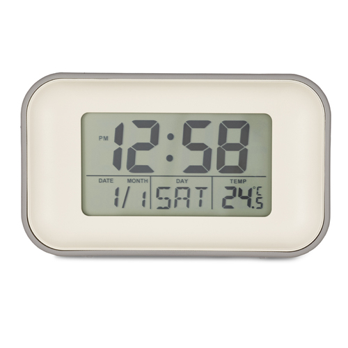 6cm Alta Grey Reflective LCD Digital Alarm Clock By ACCTIM image
