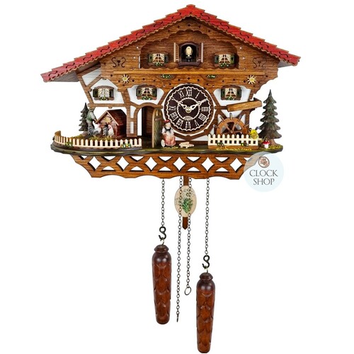 Farming Family Battery Chalet Cuckoo Clock 26cm By TRENKLE