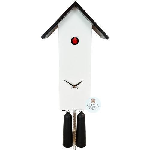 White Bird House 8 Day Mechanical Modern Cuckoo Clock 41cm By ROMBA image