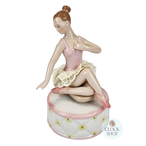Sitting Ballerina Figurine Porcelain Music Box (Tchaikovsky- Swan Lake)