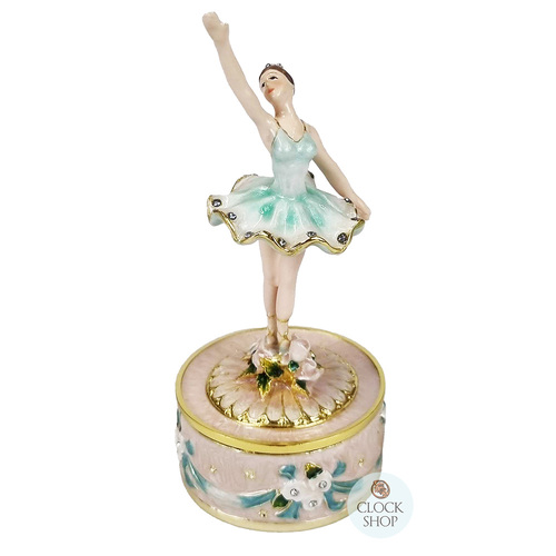 Blue & Pink Ballerina Figurine Enamel Music Box (Tchaikovsky- Swan Lake)