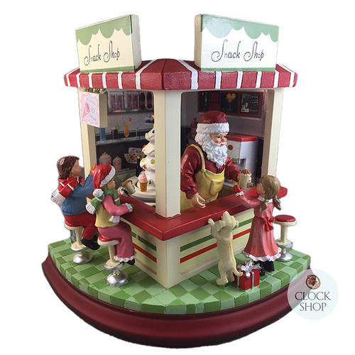 Santa's Snack Shop Music Box With Lights & Moving Tree (8 Christmas Tunes)