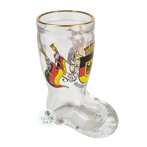Shot Glass Boot With German Coat Of Arms & Flags image