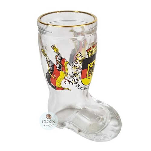 Shot Glass Boot With German Coat Of Arms & Flags