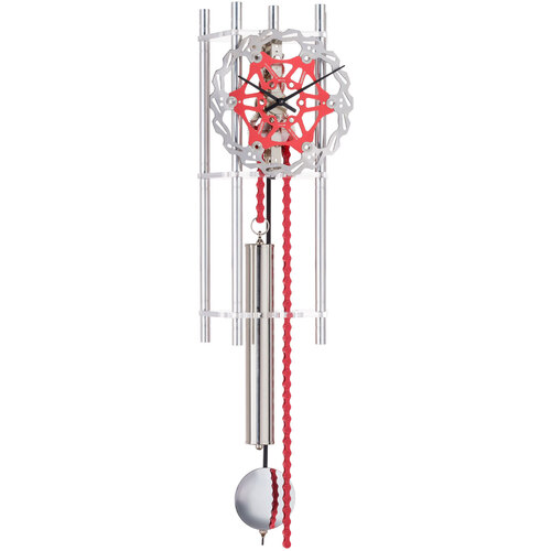 60cm Red Bicycle Chain Pendulum Wall Clock By HERMLE