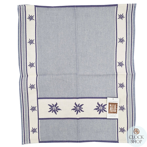 Blue Edelweiss Tea Towel By Schatz (60 x 50cm)