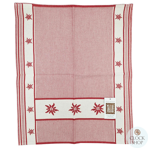 Red Edelweiss Tea Towel By Schatz (60 x 50cm) image