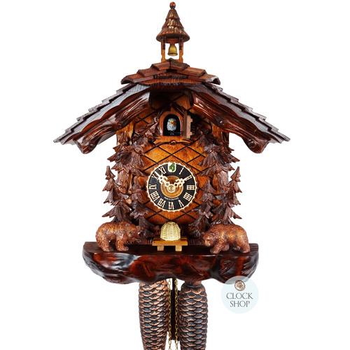 Bears & Honey 8 Day Mechanical Chalet Cuckoo Clock 40cm By HÖNES