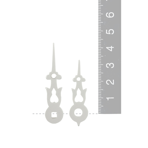 White Plastic Cuckoo Clock Hands With Square Hole (43mm & 33mm) image
