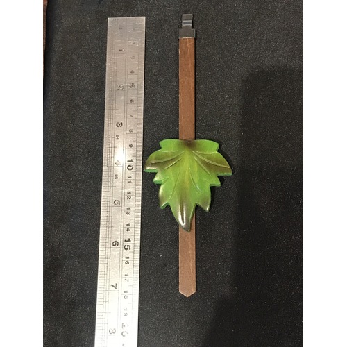 Cuckoo Clock Mechanical Pendulum Small Maple Leaf Two Tone Walnut And Green Rod Length 180mm image