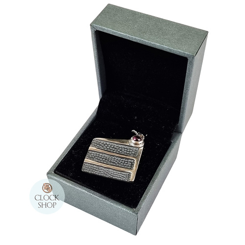 Sterling Silver Black Forest Cake Pendant With Rhodolite Garnet By Daniel Frey (Polished Finish) image