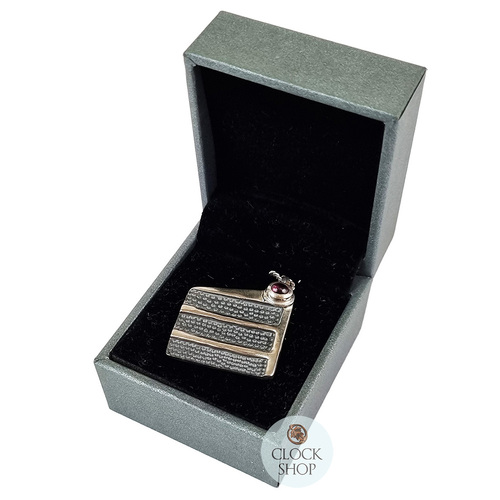 Sterling Silver Black Forest Cake Pendant With Rhodolite Garnet By Daniel Frey (Matt Finish) image
