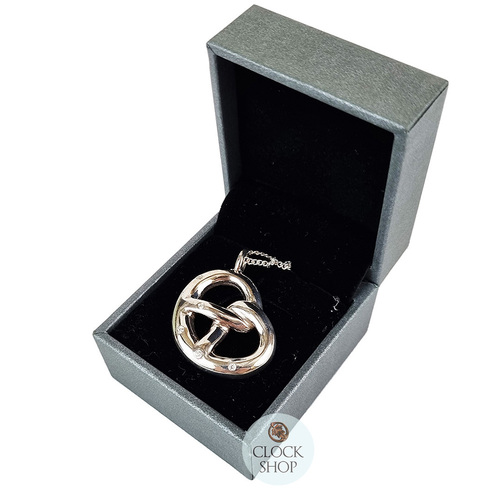 Sterling Silver Pretzel Pendant With Swarovski Zirconia By Daniel Frey image