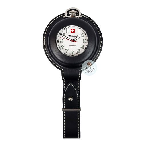 48mm Stainless Steel Workers Pocket Watch With Black Leather Pouch By CLASSIQUE image