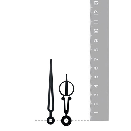 Black Retro Euroshaft Quartz Hands (70mm & 52mm) image