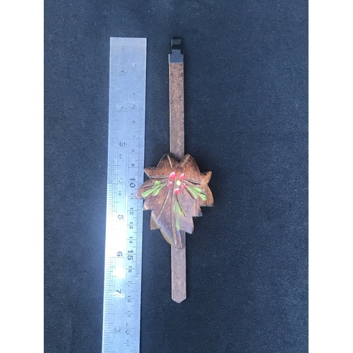 Cuckoo Clock Pendulum Medium Maple Leaf Hand Painted Rod Length 180mm