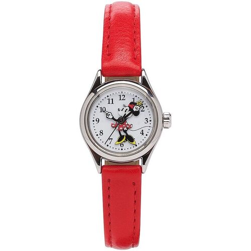 25mm Disney Petite Minnie Mouse Womens Watch With Red Leather Band