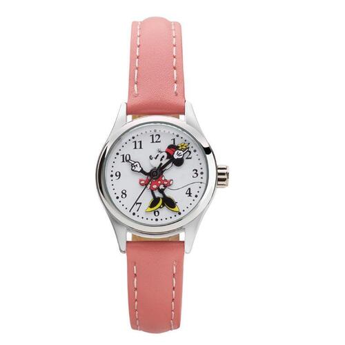 25mm Disney Petite Minnie Mouse Womens Watch With Pink Leather Band