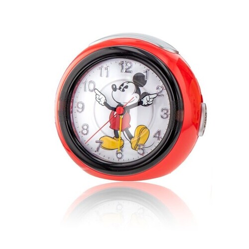 12cm Red Mickey Mouse Musical Analogue Alarm Clock By DISNEY