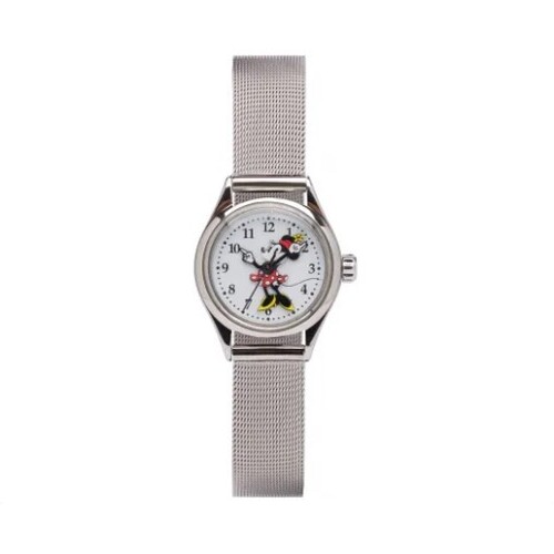 25mm Disney Petite Minnie Mouse Womens Watch With Silver Milanese Metal Band image