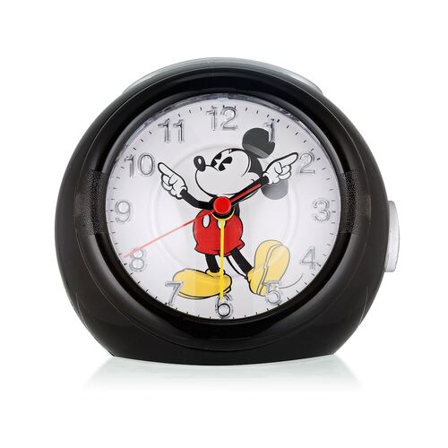12cm Black Mickey Mouse Musical Analogue Alarm Clock By DISNEY