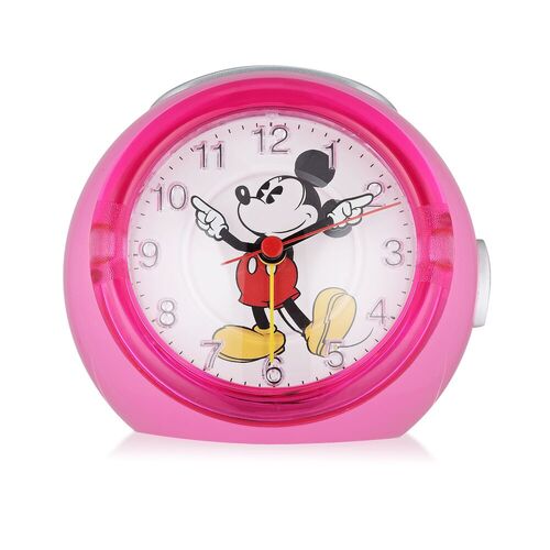 12cm Pink Mickey Mouse Musical Analogue Alarm Clock By DISNEY