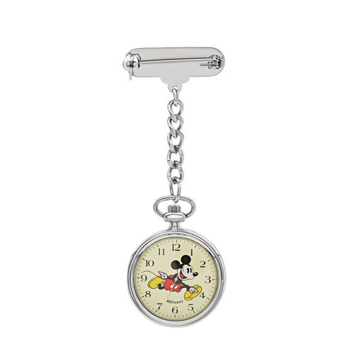 DISNEY Mickey Mouse Silver Nurses Fob Watch 30mm