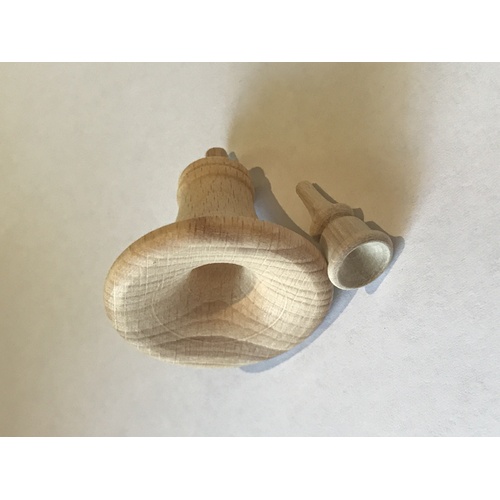 Horn And Mouth Piece For Cuckoo Clock Unstained Wood 35mm